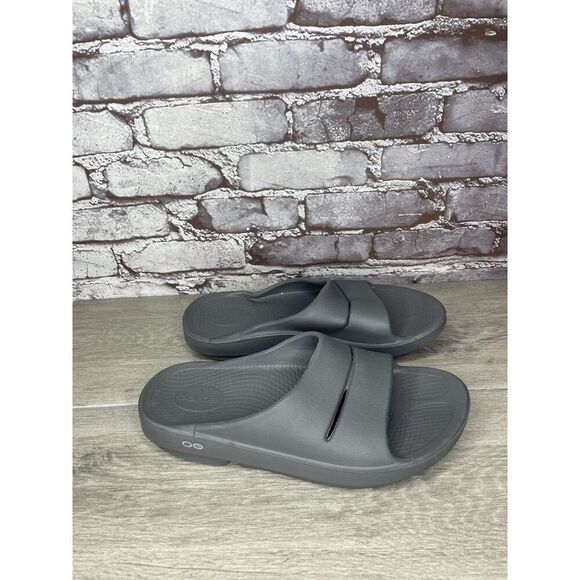 OOFOS 1100 OOahh Slate Grey Rubber Slides Recovery Sandals Women Sz 42EU/11M US - Picture 14 of 15